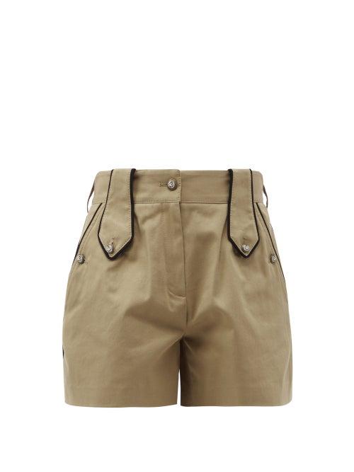 Matchesfashion.com Dolce & Gabbana - High-rise Tailored Cotton-blend Shorts - Womens - Camel