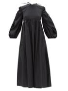 Cecilie Bahnsen - Jojo Cutout Puff-sleeve Cotton Dress - Womens - Black