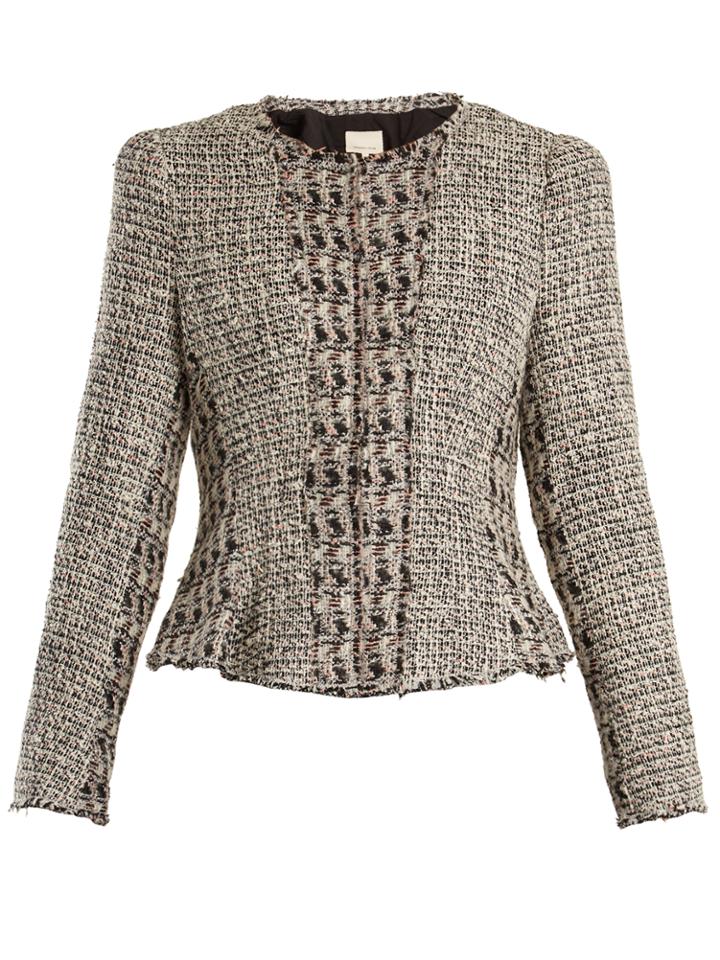 Rebecca Taylor Mixed Tweed Cropped Cotton-blend Jacket