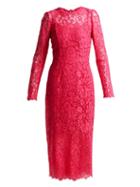 Matchesfashion.com Dolce & Gabbana - Cordonetto Lace Midi Dress - Womens - Pink