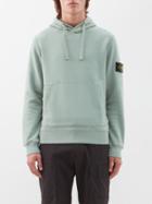 Stone Island - Logo-patch Cotton-jersey Hoodie - Mens - Dark Green