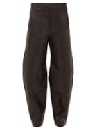 Matchesfashion.com Khaite - Emma High Rise Leather Trousers - Womens - Black