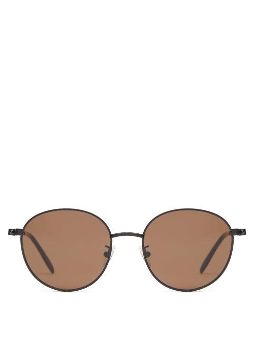 Matchesfashion.com Alexander Mcqueen - Round Metal Sunglasses - Mens - Black