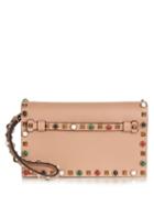 Valentino Rockstud Rolling Small Leather Clutch