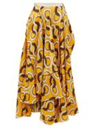 Matchesfashion.com F.r.s - For Restless Sleepers - Bronte Circle-print Layered Hammered-silk Skirt - Womens - Yellow Multi