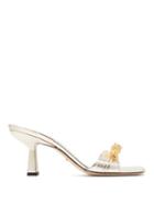Matchesfashion.com Gucci - Dora Crystal Tiger Embellished Leather Mules - Womens - Gold