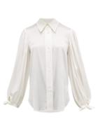 Matchesfashion.com Ellery - Monopi Balloon Sleeve Silk Blend Blouse - Womens - Ivory