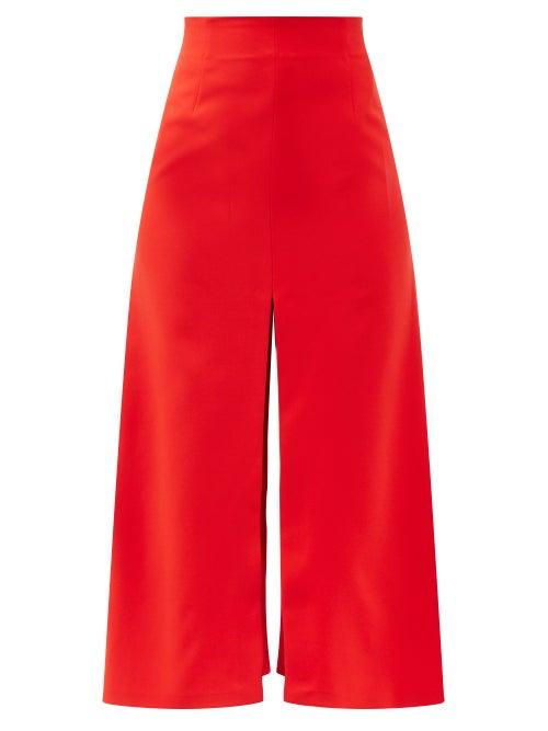 Matchesfashion.com A.w.a.k.e. Mode - Slit A-line Crepe Skirt - Womens - Red