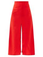 Matchesfashion.com A.w.a.k.e. Mode - Slit A-line Crepe Skirt - Womens - Red