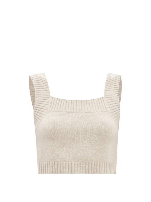 Lisa Yang - Barbara Cropped Cashmere Knit Top - Womens - Beige