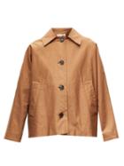 Matchesfashion.com Marni - Oversized Gathered-yoke Cotton-blend Twill Jacket - Womens - Brown
