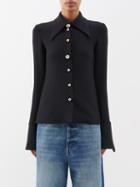 A.w.a.k.e. Mode - Point-collar Twill Shirt - Womens - Black