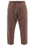 Ymc - Alva Cotton-herringbone Cropped Trousers - Mens - Brown