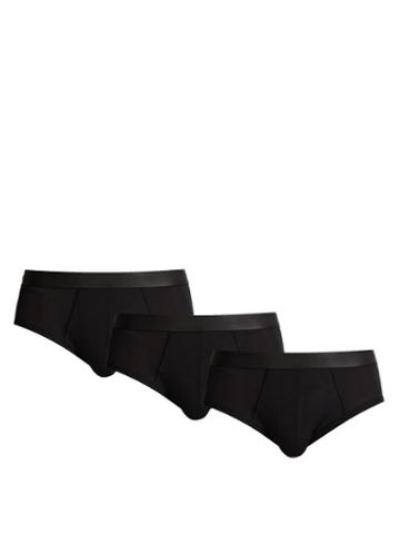 Cdlp - Pack Of Three Stretch-jersey Briefs - Mens - Black