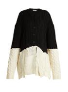 Matchesfashion.com Preen By Thornton Bregazzi - Myra Contrast Panel Wool Blend Cardigan - Womens - Black White