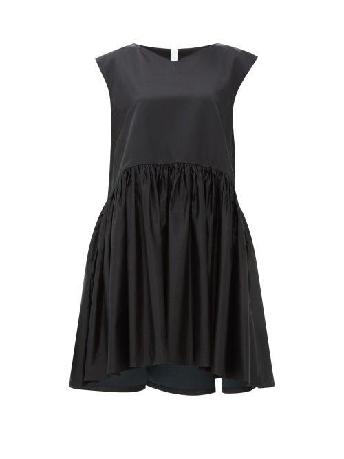 Matchesfashion.com Merlette - Estreta Cotton-blend Satin Dress - Womens - Black