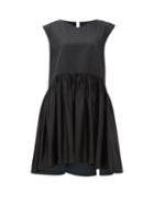 Matchesfashion.com Merlette - Estreta Cotton-blend Satin Dress - Womens - Black