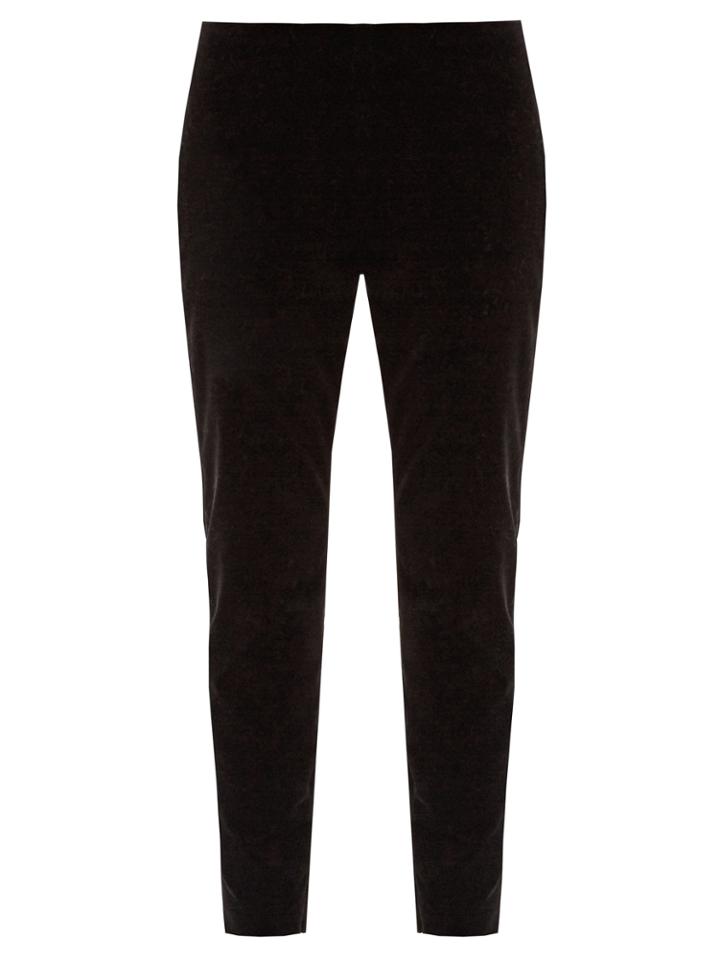 Redvalentino Slim-leg Velvet Cropped Trousers
