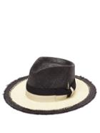 Matchesfashion.com Nick Fouquet - 1/2 Moon Straw Panama Hat - Mens - Black Beige