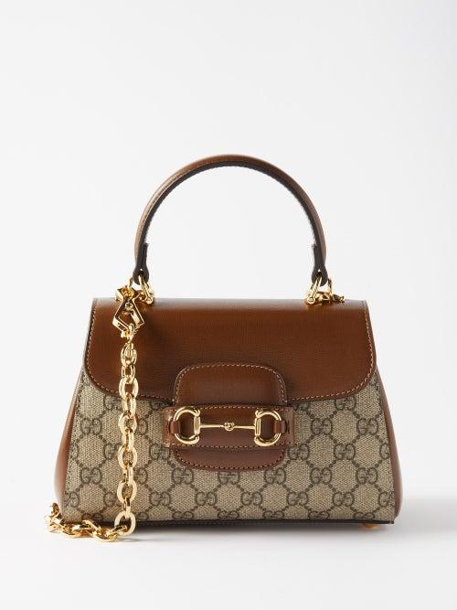 Gucci - 1955 Horsebit Mini Gg-canvas Handbag - Womens - Tan Multi
