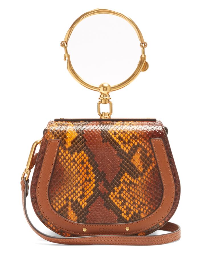 Chloé Nile Small Python-effect Cross-body Bag
