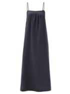 Matchesfashion.com Casa Raki - Vicky Tie-back Organic-linen Dress - Womens - Navy