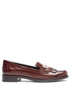 Tod's Gomma T-bar Fringed Leather Loafers