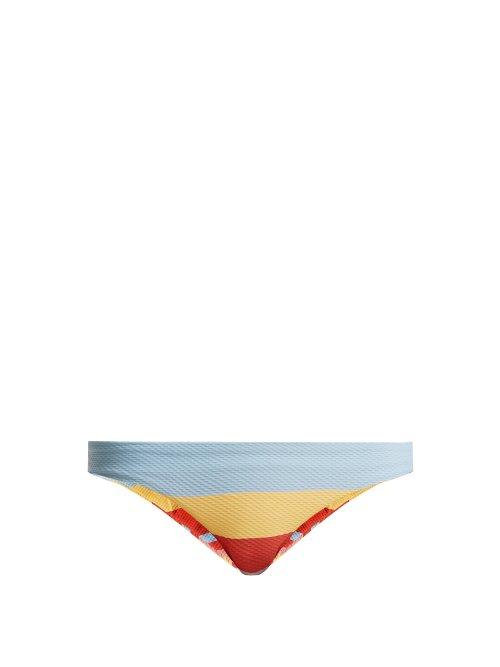Matchesfashion.com Asceno - Low Rise Striped Print Bikini Briefs - Womens - Multi Stripe