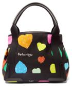 Matchesfashion.com Balenciaga - Heart-print Canvas Tote Bag - Womens - Black Multi