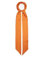 Matchesfashion.com Fendi - Ff Logo Print Silk Scarf - Womens - Orange