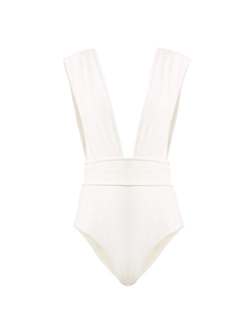 Matchesfashion.com Haight - Deep V Neck Swimsuit - Womens - Ivory