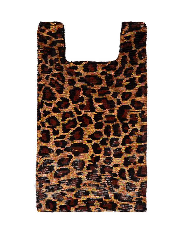 Ashish Leopard Sequin-embellished Cotton Tote