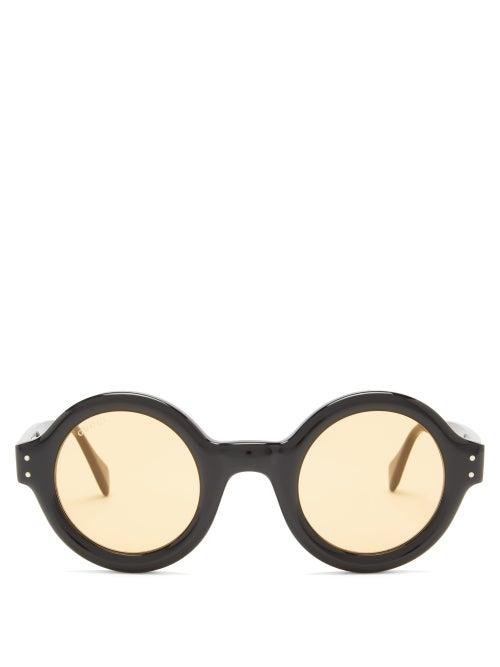 Mens Eyewear Gucci - Round Acetate Sunglasses - Mens - Black