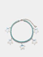 Amina Muaddi - Daryl Starfish-charm Crystal Anklet - Womens - Crystal Multi
