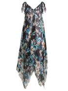 Matchesfashion.com Diane Von Furstenberg - Floral Print Silk Chiffon Cover Up - Womens - Black Print