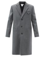 Matchesfashion.com Bottega Veneta - Single-breasted Wool Coat - Mens - Grey