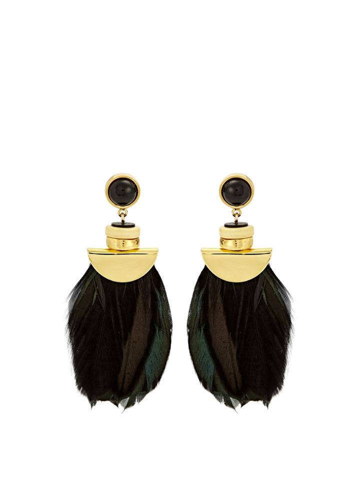 Lizzie Fortunato Eagle Feather-drop Earrings