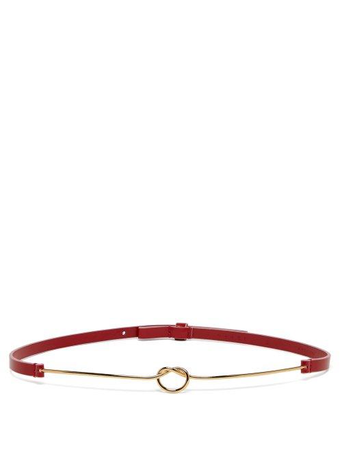 Matchesfashion.com Marni - Metallic Knot Leather Belt - Womens - Red