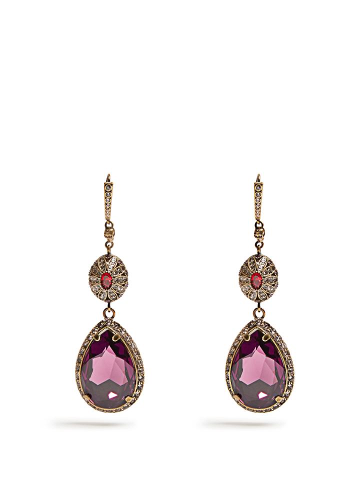 Alexander Mcqueen Crystal-embellished Drop Earrings
