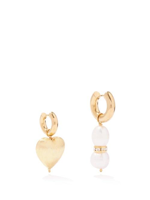 Timeless Pearly - Pearl & Gold-plated Hoop Earrings & Charm Set - Womens - Gold