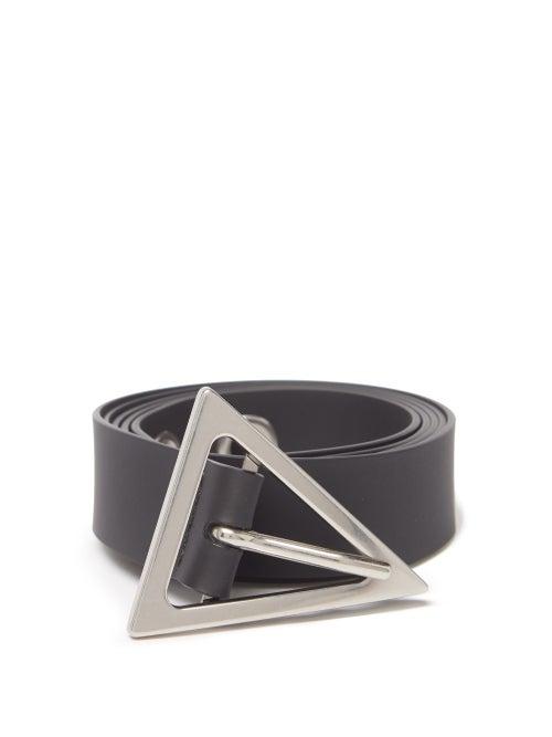 Bottega Veneta - Triangle-buckle Leather Belt - Mens - Black