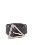 Bottega Veneta - Triangle-buckle Leather Belt - Mens - Black