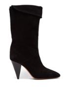Matchesfashion.com Isabel Marant - Lestee Slouched Suede Slouch Boots - Womens - Black