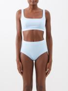 Cossie+co - The Gemma Textured Bikini Top - Womens - Light Blue