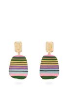 Matchesfashion.com Maryjane Claverol - Tijuana Stripe Clip Earrings - Womens - Multi
