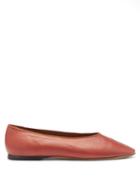 Matchesfashion.com Le Monde Beryl - Regency Leather Ballet Flats - Womens - Dark Red