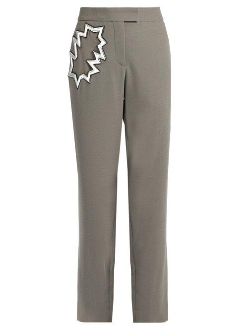Matchesfashion.com Christopher Kane - Smash Pocket Wool Crepe Trousers - Womens - Grey