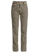 Matchesfashion.com Wales Bonner - Brother Checked Slim Leg Cotton Trousers - Womens - Black Cream