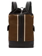 Bottega Veneta Striped Leather-trimmed Canvas Backpack