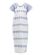 Matchesfashion.com Pippa Holt - Embroidered Midi Cotton Kaftan - Womens - White Print
